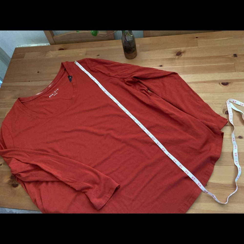 Ava & Viv Long Sleeve Scoop Neck Relaxed Fit Pullover Top Size 2X New With Tags - Picture 9 of 10